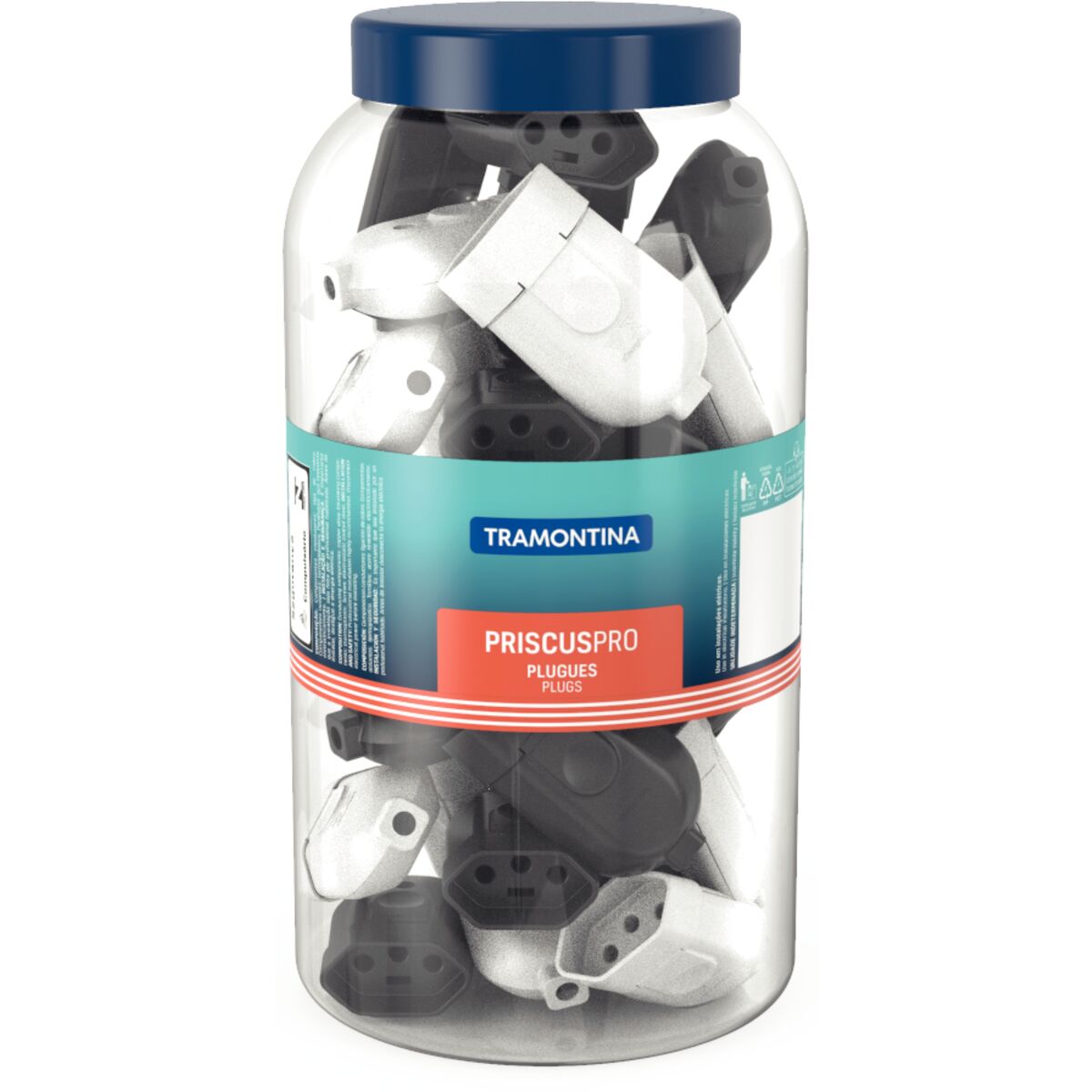 Pote Plug Femea 2P+T Preto/Branco Tramontina